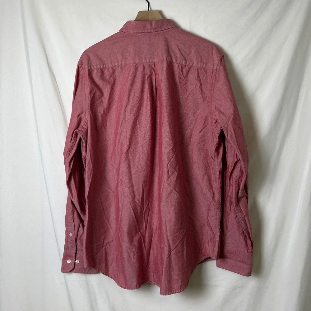 Banana Republic Mens Button Down Shirt Red Size XL Long Sleeve Cotton Heathered